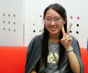 Student improving English for
            university